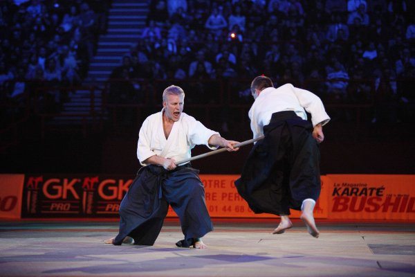 Arnaud Waltz en démonstration d'aïkido à Bercy